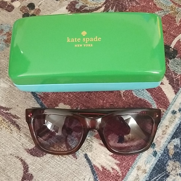 Kate Spade Burgundy Sunglasses with Case & Cleaner